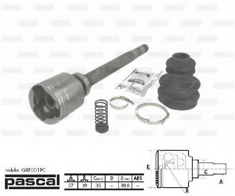 ШРУС с пыльником PASCAL G8F001PC