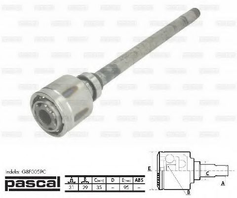 ШРУС с пыльником PASCAL G8F005PC
