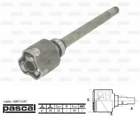 ШРУС с пыльником PASCAL G8F006PC