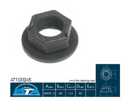 Гайка, шейка оси BTA 471G0245BTA Гайка, шейка оси BTA 471G0245BTA