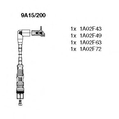 Комплект проводов зажигания BREMI 9A15/200