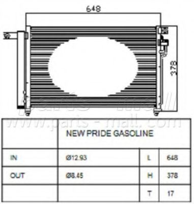 Радиатор кондиционера PARTS-MALL PXNCB-050 Радиатор кондиционера PARTS-MALL PXNCB-050