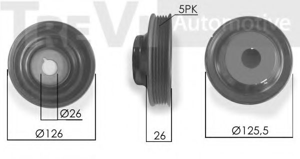 Шкив коленвала treviautomotive PC1255