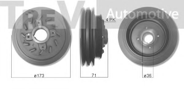 Шкив коленвала Hyundai/Kia 2312442032