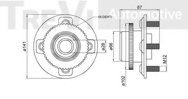 Подшипник ступицы treviautomotive WB1500