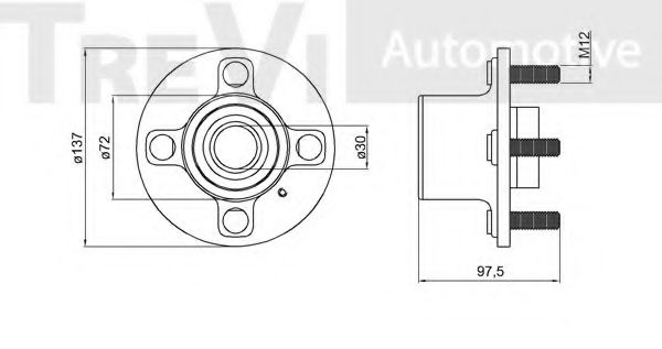Подшипник ступицы treviautomotive WB1768