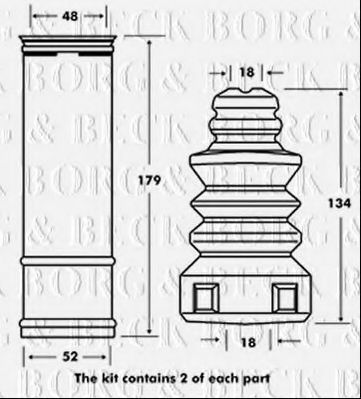 Комплект пыльника и отбойника BORG & BECK BPK7084