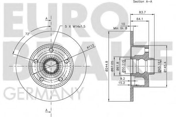 Тормозной диск EUROBRAKE 5815204757