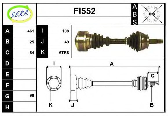 Полуось в сборе sera FI552
