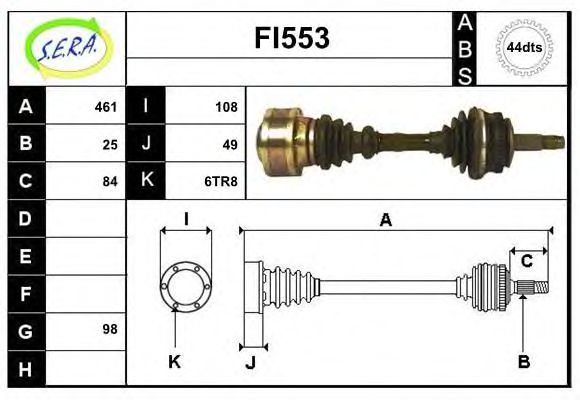 Полуось в сборе sera FI553