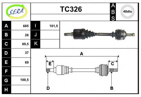 Полуось в сборе sera TC326