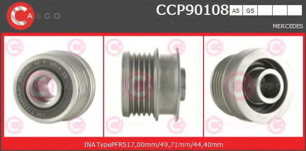 Ременный шкив генератора CASCO CCP90108AS