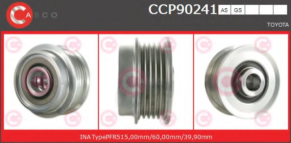 Ременный шкив генератора CASCO CCP90241AS