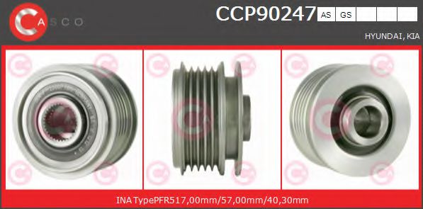 Ременный шкив генератора CASCO CCP90247AS