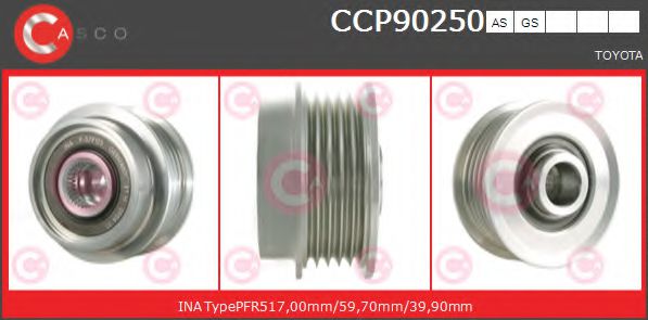 Ременный шкив генератора CASCO CCP90250AS