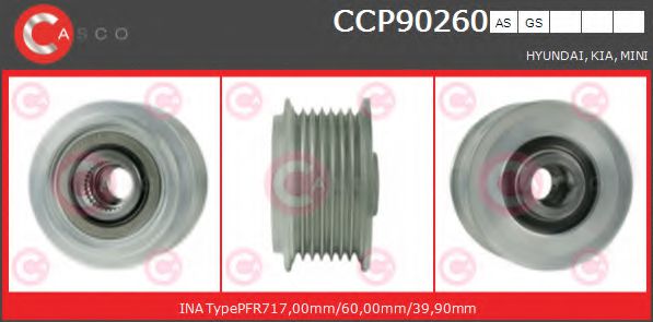 Ременный шкив генератора CASCO CCP90260AS