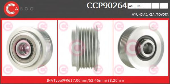 Ременный шкив генератора CASCO CCP90264AS