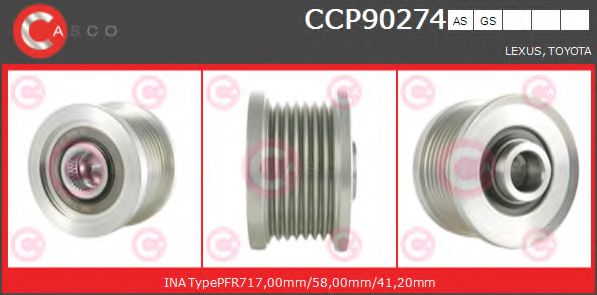 Ременный шкив генератора CASCO CCP90274AS