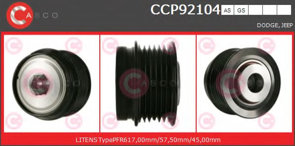Ременный шкив генератора CASCO CCP92104AS