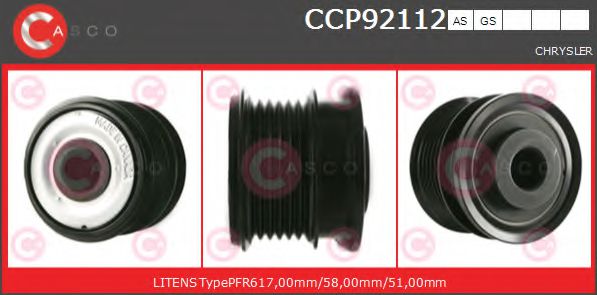 Ременный шкив генератора CASCO CCP92112AS