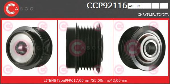 Ременный шкив генератора CASCO CCP92116AS