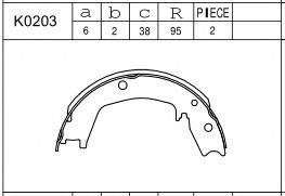 Тормозные колодки барабанные ASIMCO K0203