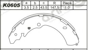 Тормозные колодки барабанные ASIMCO K0605