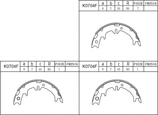 Тормозные колодки барабанные ASIMCO K0704F