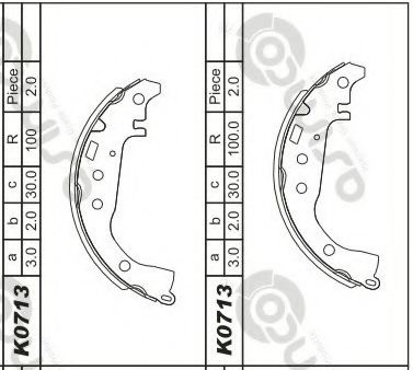 Тормозные колодки барабанные ASIMCO K0713