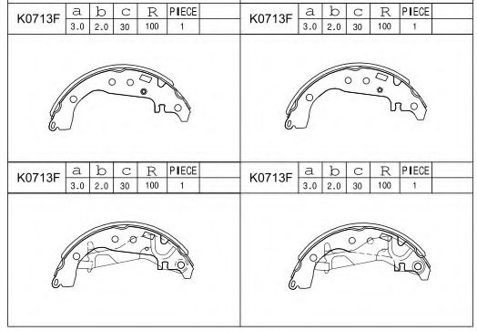Тормозные колодки барабанные ASIMCO K0713F