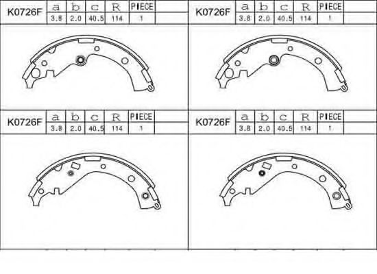 Тормозные колодки барабанные ASIMCO K0726F