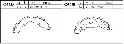 Тормозные колодки барабанные ASIMCO K0728