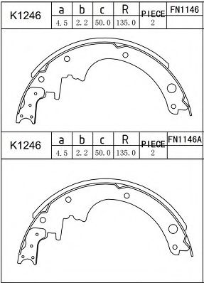 Тормозные колодки барабанные ASIMCO K1246