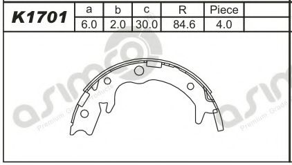 Тормозные колодки барабанные ASIMCO K1701