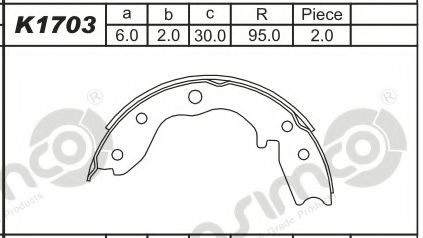 Тормозные колодки барабанные ASIMCO K1703