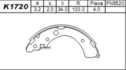 Тормозные колодки барабанные ASIMCO K1720