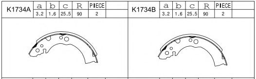 Тормозные колодки барабанные ASIMCO K1734