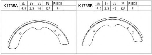 Тормозные колодки барабанные ASIMCO K1735