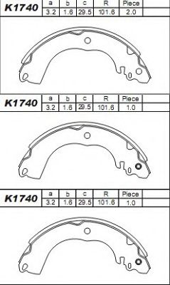 Тормозные колодки барабанные ASIMCO K1740