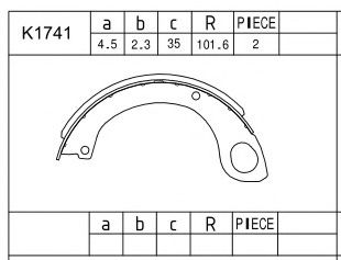 Тормозные колодки барабанные ASIMCO K1741