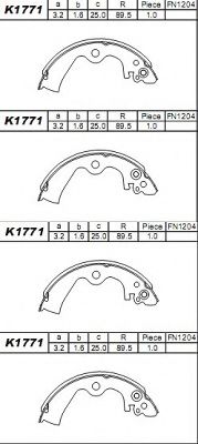 Тормозные колодки барабанные ASIMCO K1771