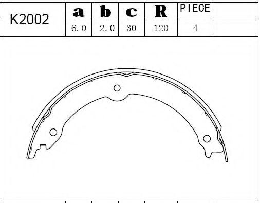 Тормозные колодки барабанные ASIMCO K2002