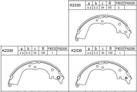 Тормозные колодки барабанные ASIMCO K2330