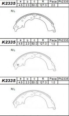 Тормозные колодки барабанные ASIMCO K2335