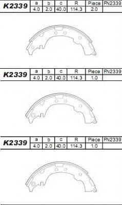 Тормозные колодки барабанные ASIMCO K2339