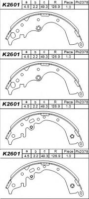 Тормозные колодки барабанные ASIMCO K2601
