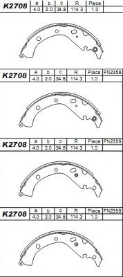 Тормозные колодки барабанные ASIMCO K2708