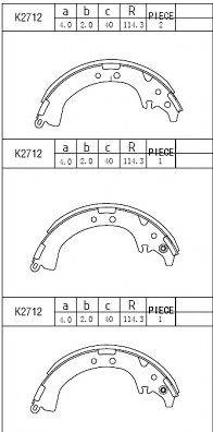 Тормозные колодки барабанные ASIMCO K2712
