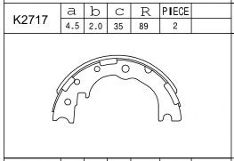 Тормозные колодки барабанные ASIMCO K2717