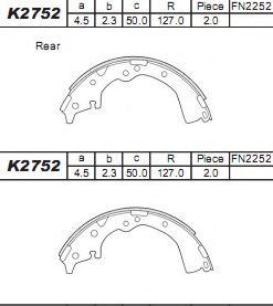 Тормозные колодки барабанные ASIMCO K2752